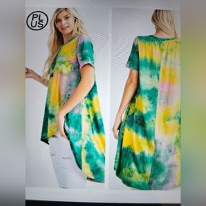 Tie-Dye Green and Yellow Women's Top